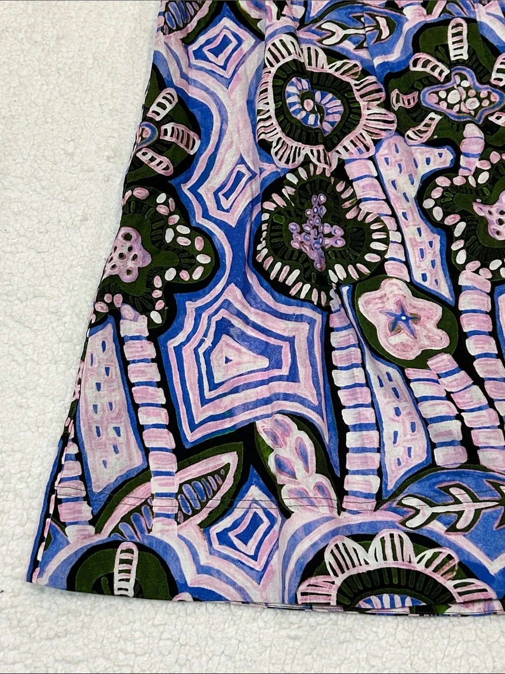 Marie Oliver Gloria Skirt in Hyacinth size 8 Linen Cotton Blend Midi Coastal